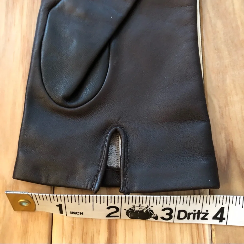 Bloomingdale’s Brown Leather Gloves